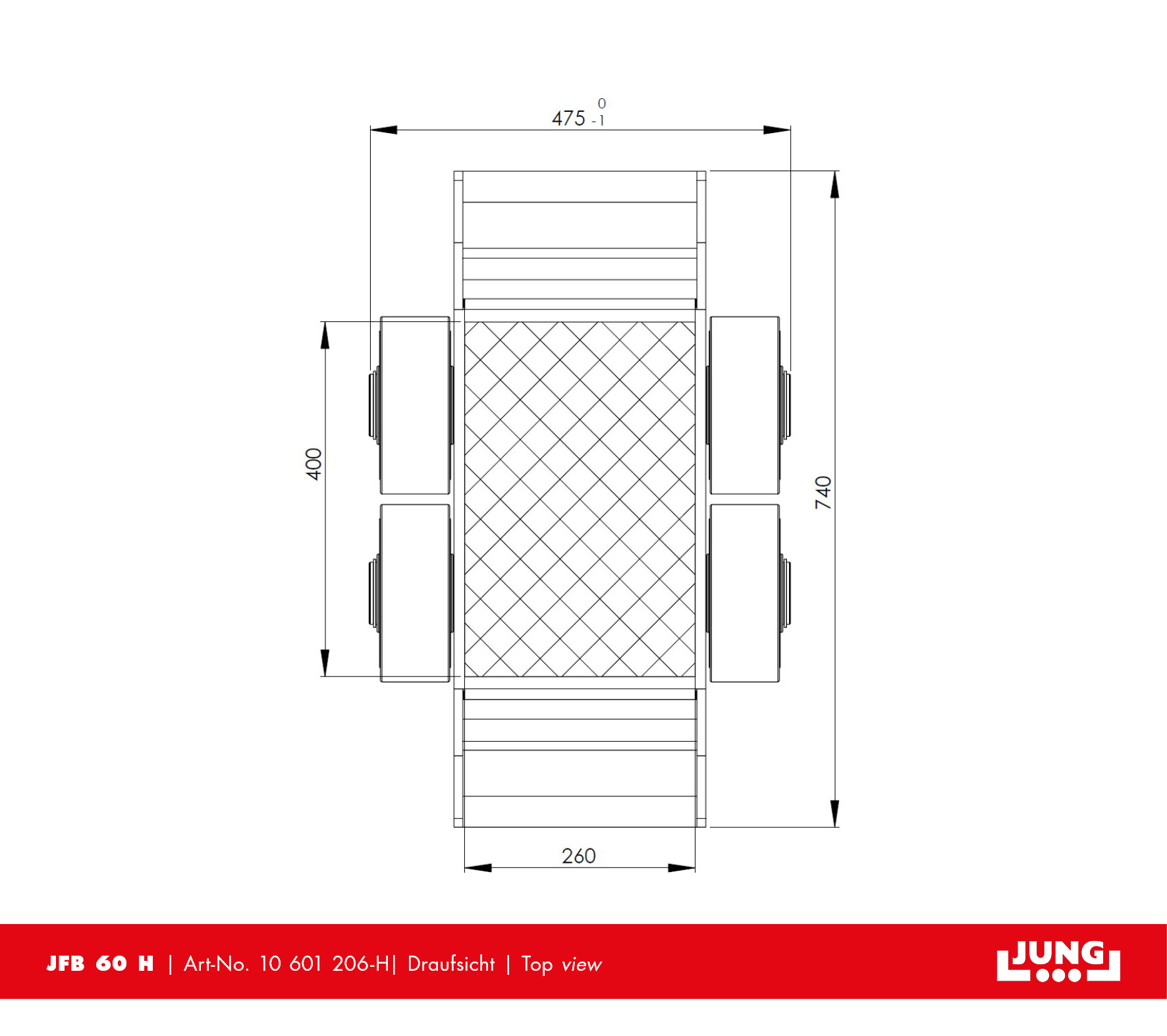 Move heavy loads easily with JUNG's JLB 40 H steerable trolley